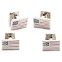 Nickle Plated USA Flag Studs Set
