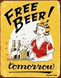 Desperate Enterprises Free Beer Tomorrow Collectible Metal Sign