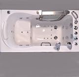 WALK IN TUB - Acrylic Walk In Bathtub with Dual Massages and Two 2 inch 80 Second Drain * 29.5" x 55" x 40"