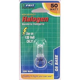 Feit Electric BPQ50/G8 50-Watt T4 JCD Halogen Bulb with Bi-Pin Base, Clear