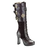 4 Inch Sexy Knee High Boots Gothic Steampunk Boots Theatre Costumes Boots Brown