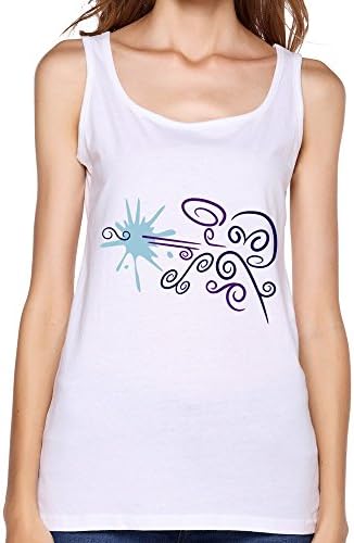 OXL Women's Swirly Paintballer Cotton Tank Top Tee White M