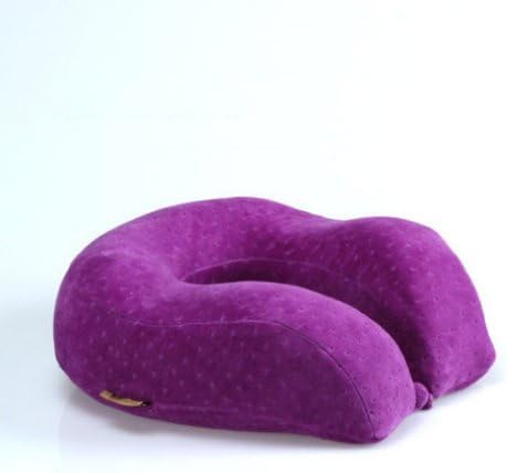 U-Shaped Slow Rebound Memory Foam Travel Neck Pillow for Cervical vertebrae care with Velvet Case Color : Deep Purple