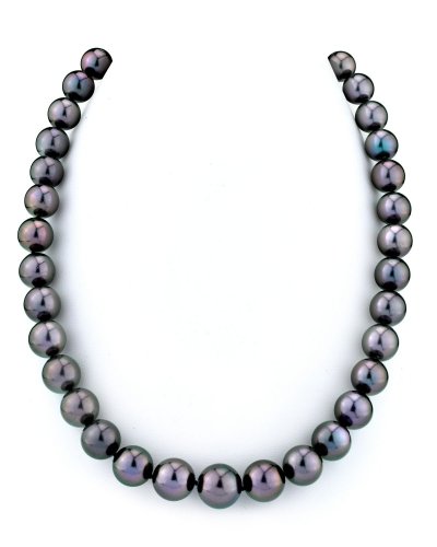 10-13mm Tahitian Pearl Necklace Eggplant Overtones