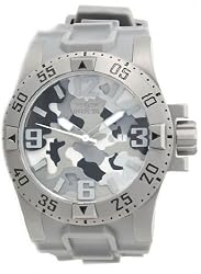 Gray Stainless Steel Excursion Diver Quartz Camo Dial Rubber Strap