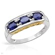 Ring With 1.10ctw Genuine Iolites Beautifully Designed in 14K/925 Gold plated Silver- Size 7 (Size 6)