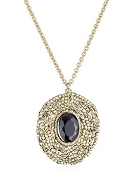 Dana Kellin Jet Oval Medallion Necklace