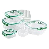 FreshVac 3-405TC Professional 12-Piece Polycarbonate Vacuum-Sealing Food-Storage Container Set with Dividers