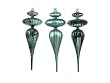 Pack of 6 Richest Winter Teal Blue Glass Finial Christmas Ornaments 14"