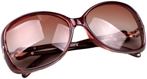 B-LS Women's Polarized Anti UV Driving Sunglasses with Case Wine Red