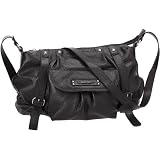 Paquetage Besace Sac bandoulière femme - Noir Cuir