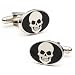 Smiling Skull Black Enamel Cufflinks Cuff Links