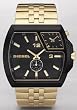 Diesel #DZ1408 Men's Gold Tone Black Dial Dual Time Zone Watch