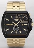 Diesel #DZ1408 Men's Gold Tone Black Dial Dual Time Zone Watch