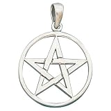 Large Pentacle Pendant Sterling Silver Picture is not true size. Item comes with a black cord necklace.