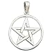 Large Pentacle Pendant Sterling Silver Picture is not true size. Item comes with a black cord necklace.