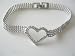 Heart Romantic Jewelry Cubic Zircon Heart Bracelet w/ Thick Beaded Rhodium Bracelet (BRAND NEW)
