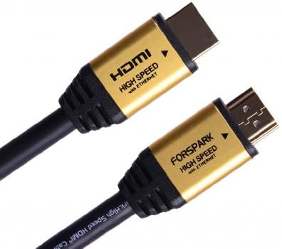 FORSPARK High Speed Ultra HDMI Cable 3ft with Ethernet ,Full HD, Supports 4K, 3D, 1080p Full HD Latest Version, Gold Case