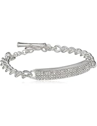Kenneth Cole New York "Bracelet Item" Silver Pave Toggle Identification Bracelet, 7"