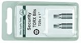 Wiha 70156 Tamper Resistant Torx Bit, Insert Bit Packs, T25s x 25mm, 2 Pack