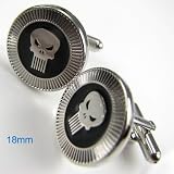 Silver with Black The Punisher Comics Formal Wear Cufflinks Cuff Links