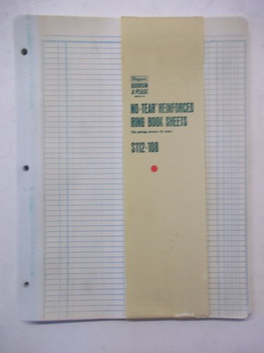Boorum Pease S112-108 Double Entry Ledger No-Tear® (Mylar) Reinforced Ring Book Sheets Made in USA Sold in Packets of 12 On Sale