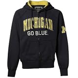 Mens Michigan Wolverines Navy Blue Competition Full Zip Hooded Sweatshirt - S