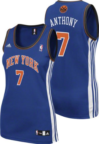 adidas Carmelo Anthony New York Knicks Women's Replica Jersey - Royal Blue (Small)