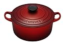 Le Creuset Cast Iron Round Casserole, Cerise, 18 cm