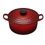 Le Creuset Cast Iron Round Casserole, Cerise, 18 cm