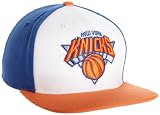 NBA Men's Flat Brim Snapback NG46Z (New York Knicks, Adjustable) white & blue