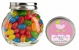 Baby Keepsake: Pink Stroller Design Personalized Glass Candy Jar - Unassembled (Set of 24)