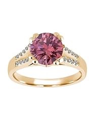 1.10 Ct Round Pink Diamond White Sapphire 14K Yellow Gold Ring