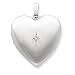 Sterling Silver 24mm with Diamond Star Design Heart Family Locket