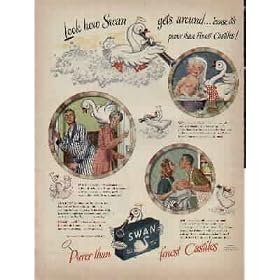 "Look how Swan gets around ... " ..... 1943 Swan Soap Ad, A2296