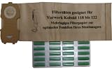 Mister vac A928 20 Staubsaugerbeutel geeignet Vorwerk Kobold 118 / 119 / 120 und 20 Duftst&auml;bchen, gr&uuml;n