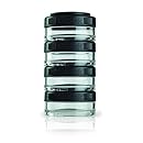 BlenderBottle GoStak Twist n' Lock Storage Jars, 40cc 4-Pak, Black