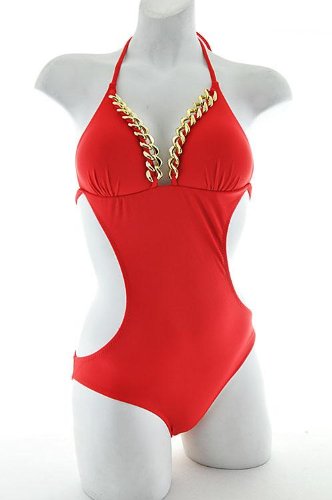 Red Molded Cup with Bottom Monokini