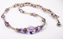 Lt Amethyst - June Birthstone (Alexandrite) 14K Gold Filled Swarovski Crystal Beaded Necklaces by Gemstone Gifts Handmade Jewelry