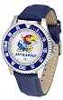 Kansas Jayhawks Suntime Competitor Poly/Leather Band Watch - NCAA College Athletics