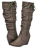 41w4q4Vib3L. SL160  Bamboo Noel 02 Brown Women Wedge Boots