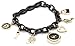 Anne Klein Women's 10/7605BKCH Swarovski Crystal Accented Black Ion-Plated and Gold-Tone Charm Watch