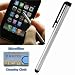 Touch Pen Stylus for your Samsung Epix i907, Saga i770, Behold II, Behold T919 - Silver metal body with soft Rubber tip. Includes DBROTH Microfiber Cleaning Cloth