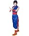 miccostumes Women's Costume Princess Cosplay Outfit Blue Cheongsam with Pants And Red Sash