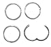 Nickel Free 2 Pair Set (4 Total Hoops) 12mm Hinged Hoop Earrings Crafted in SOLID .925 Sterling Silver