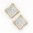 Solid 14K Yellow Gold .25 Carat Micro Pav&eacute; Genuine Diamond Earrings