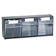 deflect-o&reg; Tilt Bin Plastic Storage System, Three Bins, 23 5/8 x 7 3/4 x 9 1/2, Black