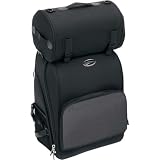 Saddlemen S2600 Deluxe Sports Sissy Bar Bag w/ Free B&F Heart Sticker Bundle - Black / Size 18