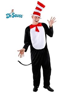 Dr. Seuss The Cat in the Hat Jumpsuit & Hat Costume (Adult Large/X-Large)