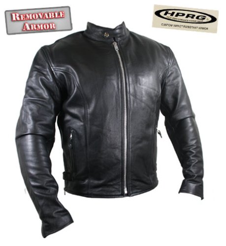 Buy Men’s Advanced Armored Padded Black Leather Motorcycle Jacket
